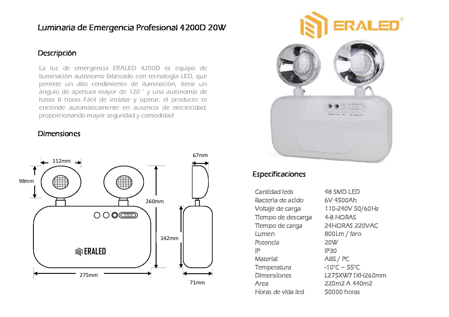 Luz de emergencia 4W - GoLed Peru - Productos y Servicios de Iluminacion  LED